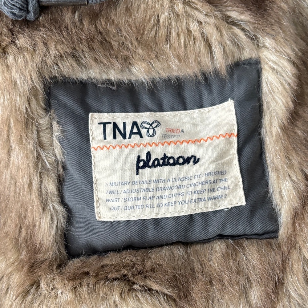 TNA Gray Military Jacket with Faux Fur Lining - Size Small - Picture 6 of 10